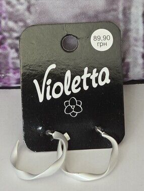 Violetta Silver Ribbon Hoop Earrings NWT